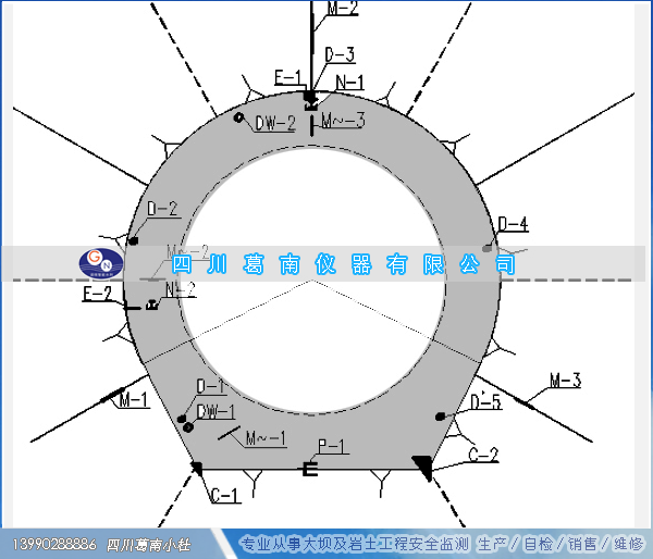 放水隧洞安全监测仪器布置及隧洞施工测量要求（参考）